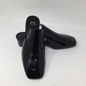 Marc Mark Fisher Black Faux Patent Leather Mules Dress Slip On Shoes Size 7.5 M